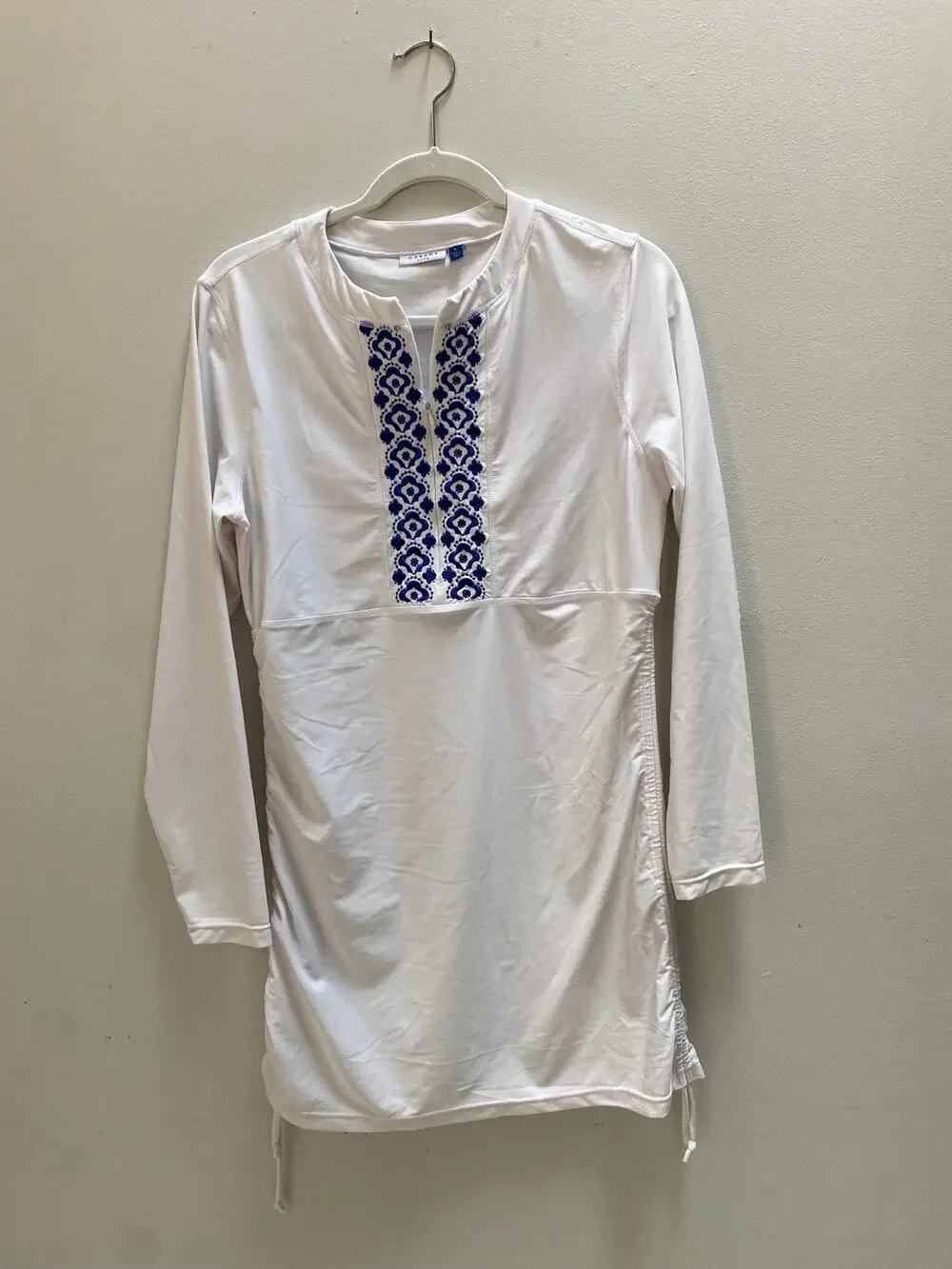 Cabana Life Women Sport Dress Beach Cover White Athletic fit Pullover Size L